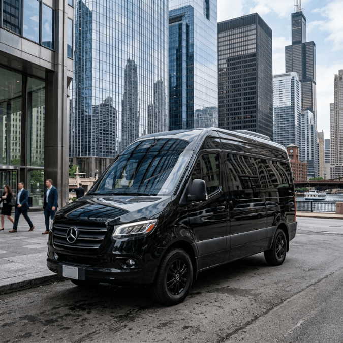 14 passenger party Sprinter for smaller group celebrations in Chicago